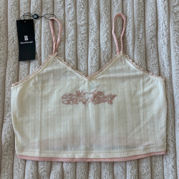 NWT Blackbough Bambi Floral Embroidered Pointelle Cami Tank Top in Lovestruck - Picture 6 of 16